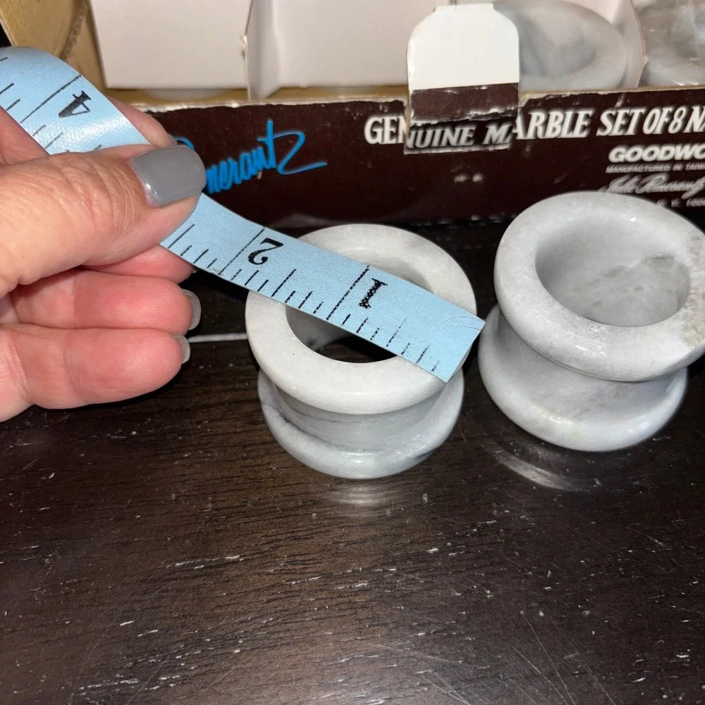 Vintage‎ | Julie Pomerantz | Genuine Marble | Napkin Rings | Set of 8 | New York